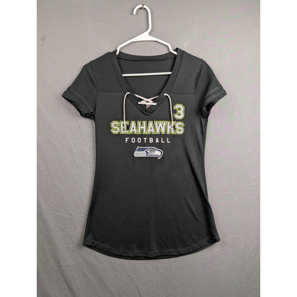 NFL Team Apparel Seattle Seahawks Russell Wilson 3 Football Jersey Shirt Black